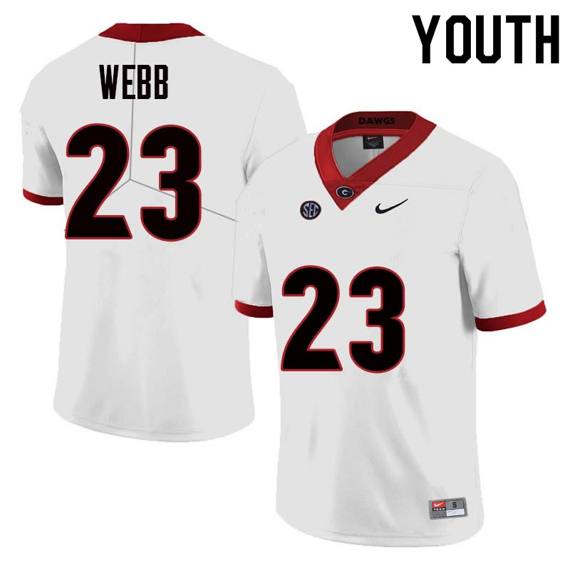 Youth Georgia Bulldogs #23 Mark Webb College Football Jerseys Sale-White
